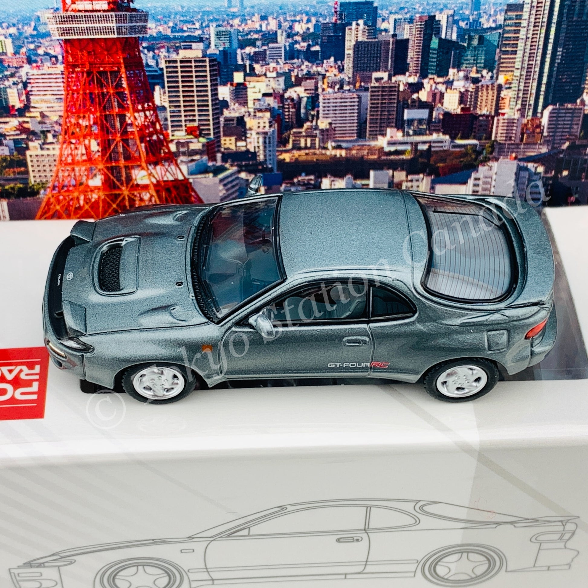 POPRACE 1/64 Toyota Celica GT-FOUR ST185 Grey Metallic PR64-185-GRY