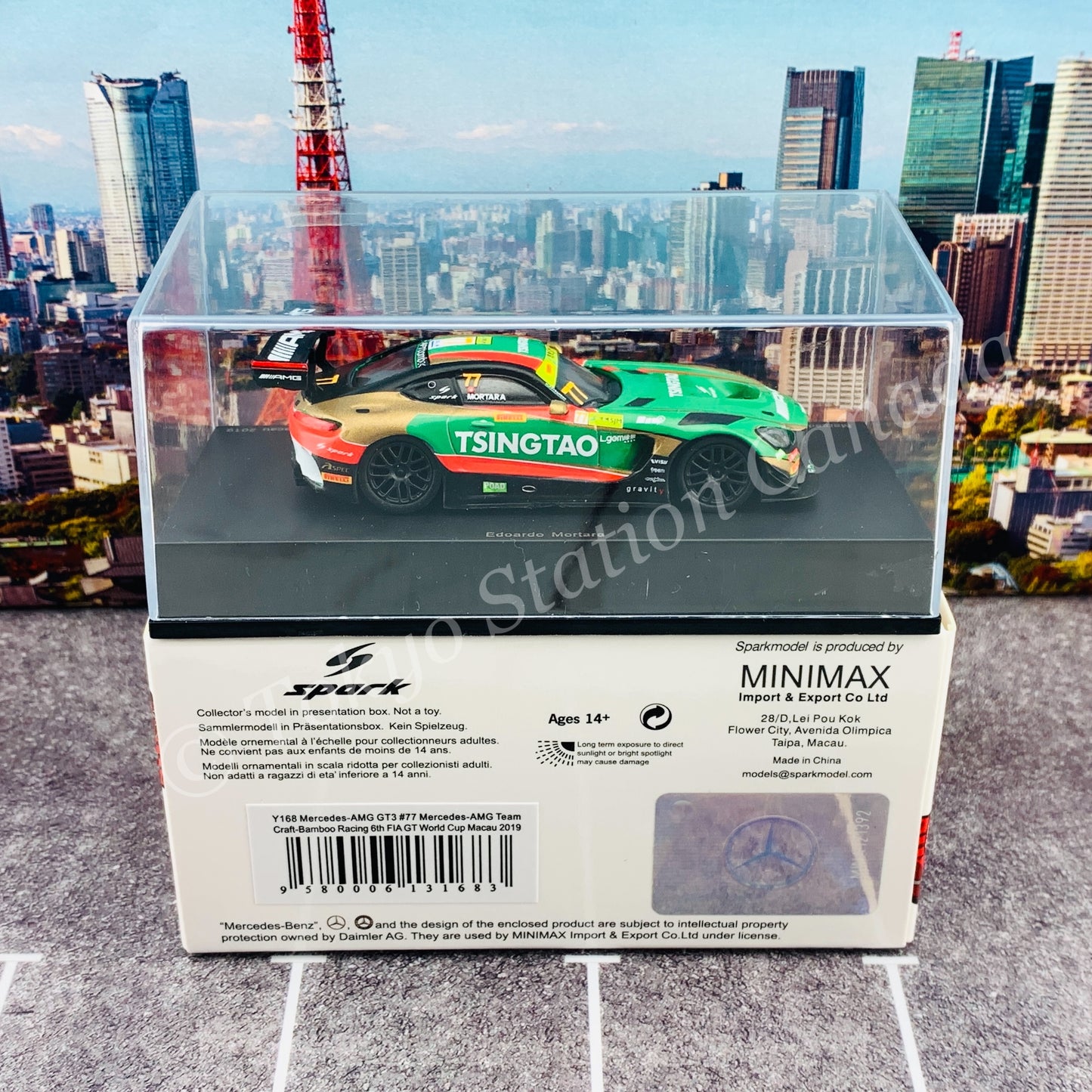 Sparky 1/64 MERCEDES-AMG GT3 NO.77 MERCEDES-AMG TEAM CRAFT-BAMBOO RACING 6TH FIA GT WORLD CUP MACAU 2019 EDOARDO MORTARA Y168