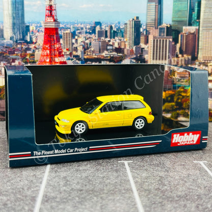 HOBBY JAPAN 1/64 Honda CIVIC (EF9) SiR Ⅱ Customized Version Yellow HJ641031CY