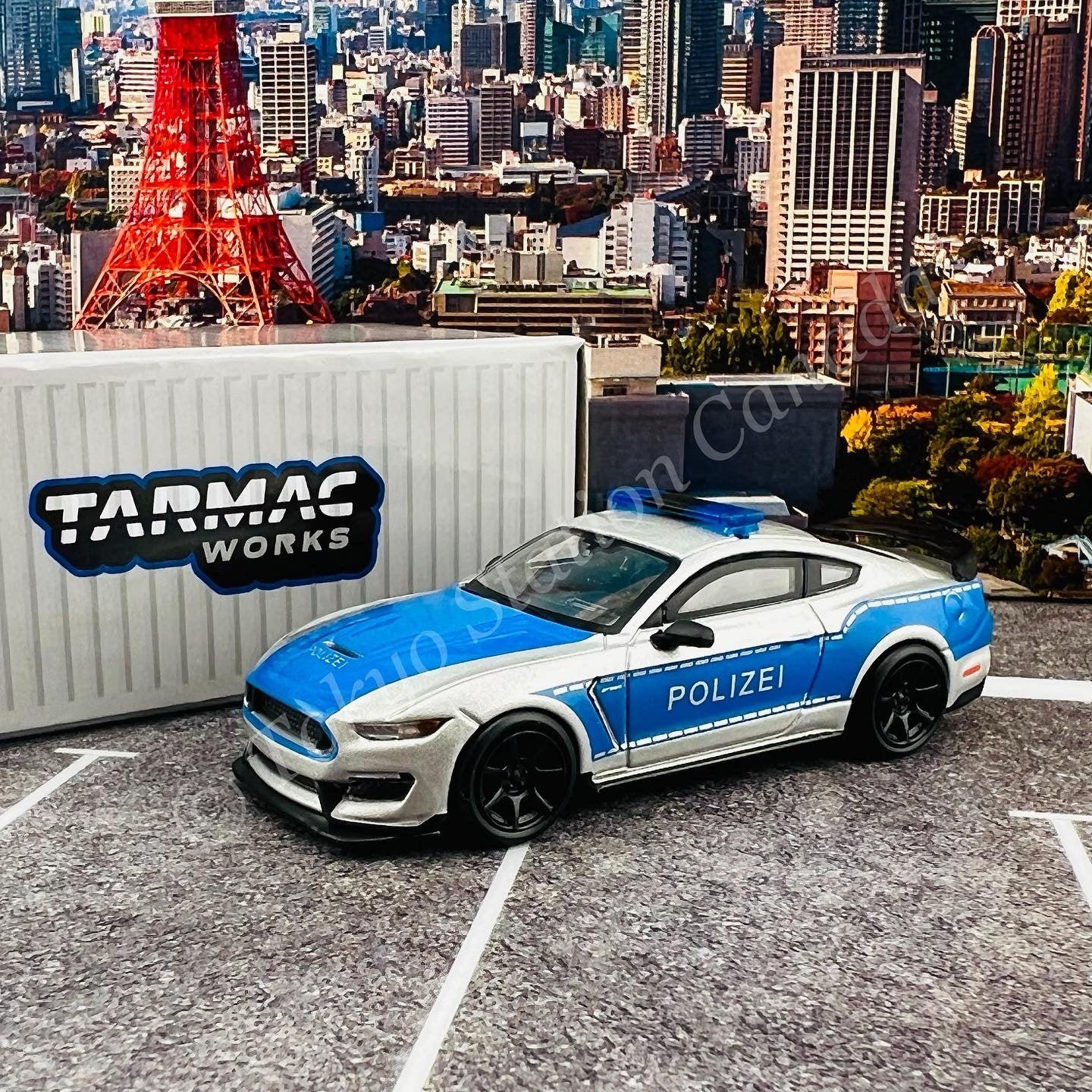 TARMAC WORKS GLOBAL64 1/64 Ford Mustang Shelby GT350R German Police T64G-011-GP