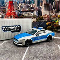 TARMAC WORKS GLOBAL64 1/64 Ford Mustang Shelby GT350R German Police T64G-011-GP