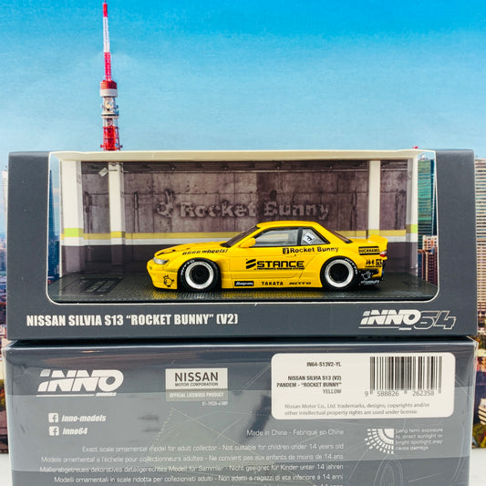 INNO64 1/64 NISSAN SILVIA S13 ROCKET BUNNY V2 Yellow IN64-S13V2-YL