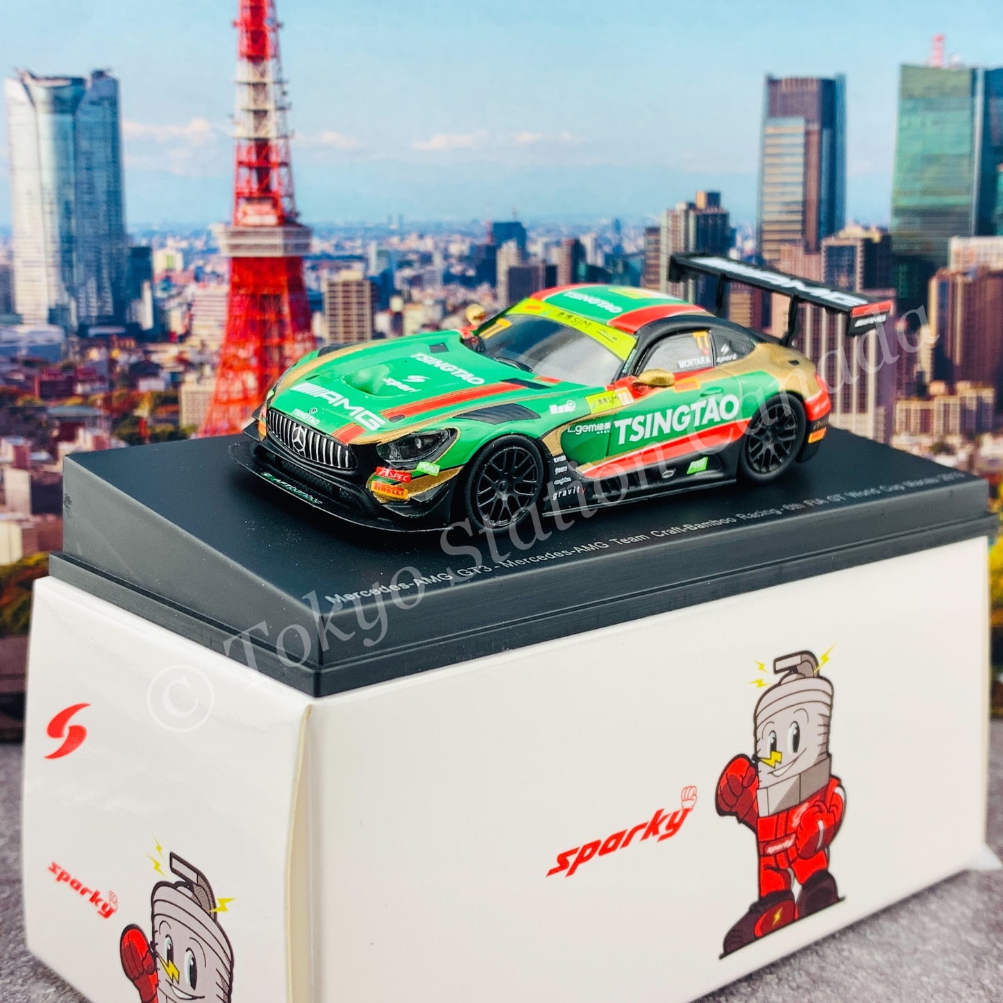 Sparky 1/64 MERCEDES-AMG GT3 NO.77 MERCEDES-AMG TEAM CRAFT-BAMBOO RACING 6TH FIA GT WORLD CUP MACAU 2019 EDOARDO MORTARA Y168