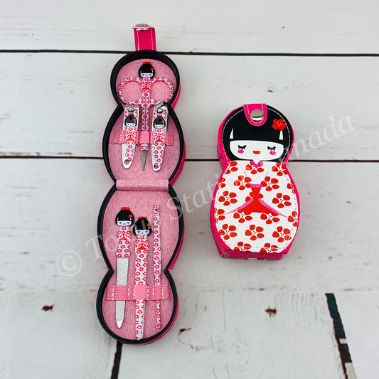 Japanese Kokeshi Nail Clipper Set of 6 with Case 4534253335146