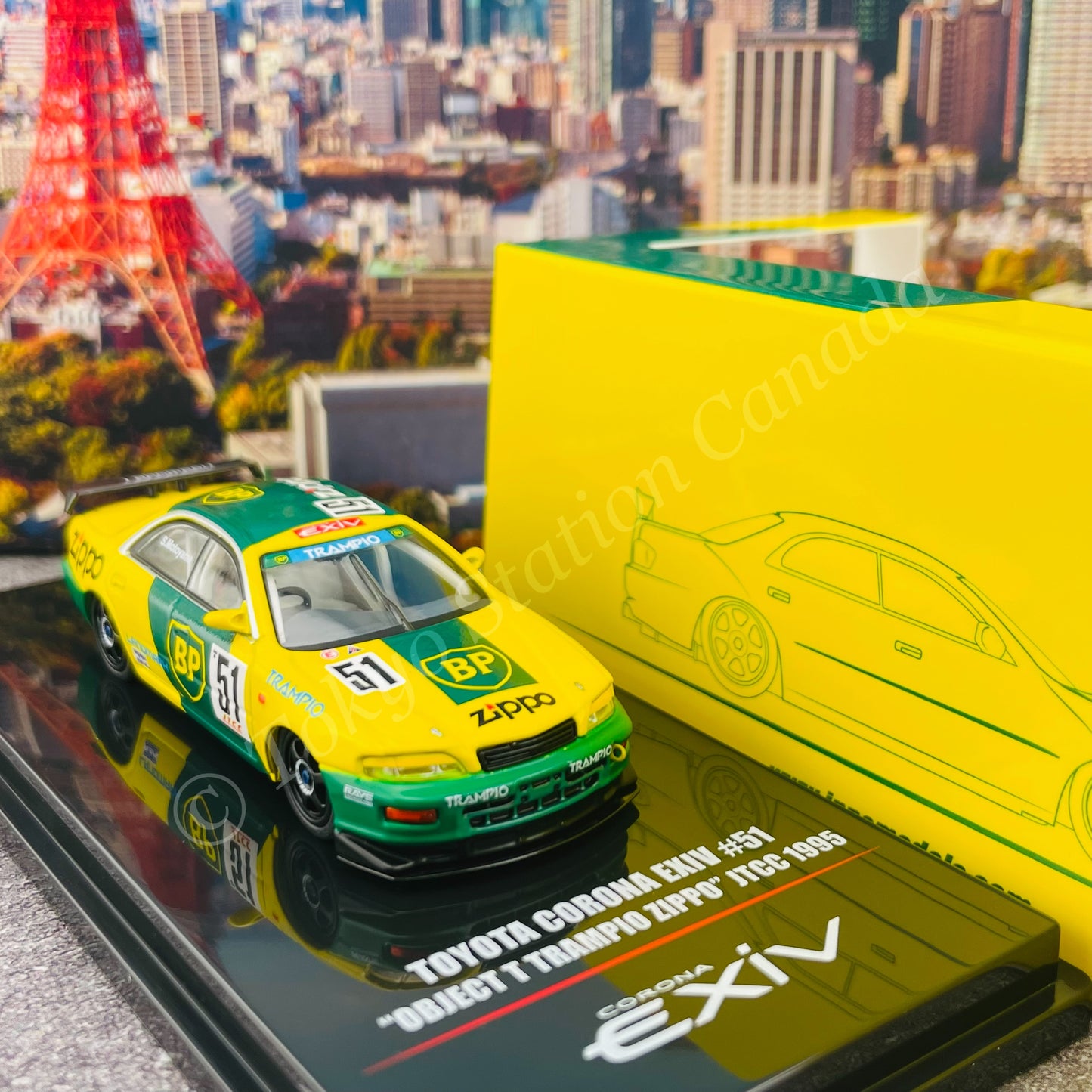 INNO64 1/64 TOYOTA CORONA EXIV #51 "OBJECT T TRAMPIO ZIPPO" JTCC 1995 IN64-EXIV-BP