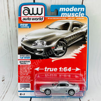 AUTO WORLD 1/64 1993 Toyota Supra Alpine Silver 849398045404