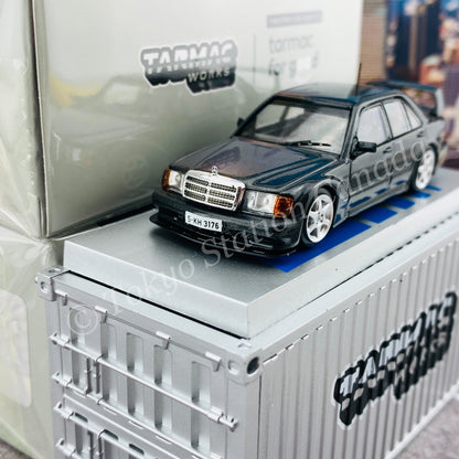 Tarmac Works ROAD64 Collection 1/64 Mercedes-Benz 190E 2.5-16 Evolution II 1990 Black Metallic with Container T64R-024-BK