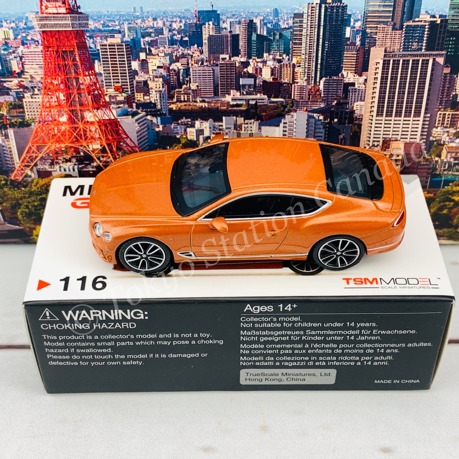 MINI GT 1/64 Bentley Continental GT Orange Flame MGT00116-R