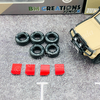 BM CREATIONS JUNIOR 1/64 Mitsubishi Pajero 2nd Generation JUNGLE PACK Matt Ivory LHD 64B0047