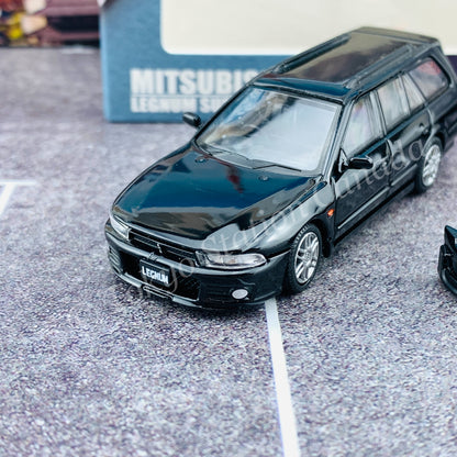 BM Creations JUNIOR 1/64 Mitsubishi Legnum VR4 BLACK RHD with Extra Wheels, Lowering Parts 64B0156