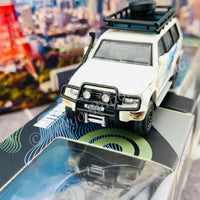 BM CREATIONS JUNIOR 1/64 Mitsubishi Pajero 2nd Generation JUNGLE PACK White LHD 64B0055