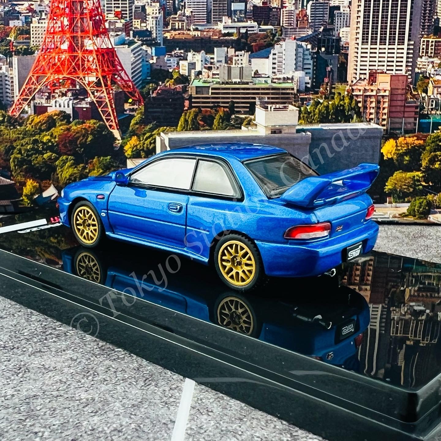 HOBBY JAPAN 1/64 SUBARU IMPREZA 22B STi Version (GC8改) Sonic Blue with Engine HJ641041BL