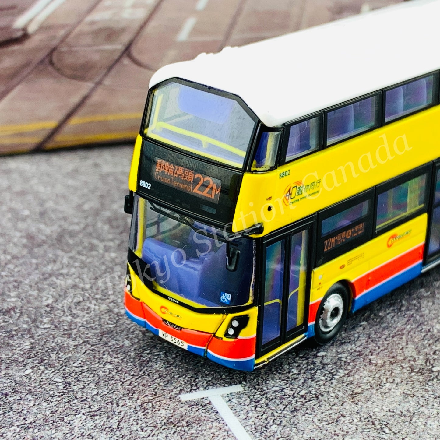 Model 1 1/120 城巴 CITYBUS Volvo B8L 8802 WP5565 @ Cruise Terminal 郵輪碼頭 22M #S33303