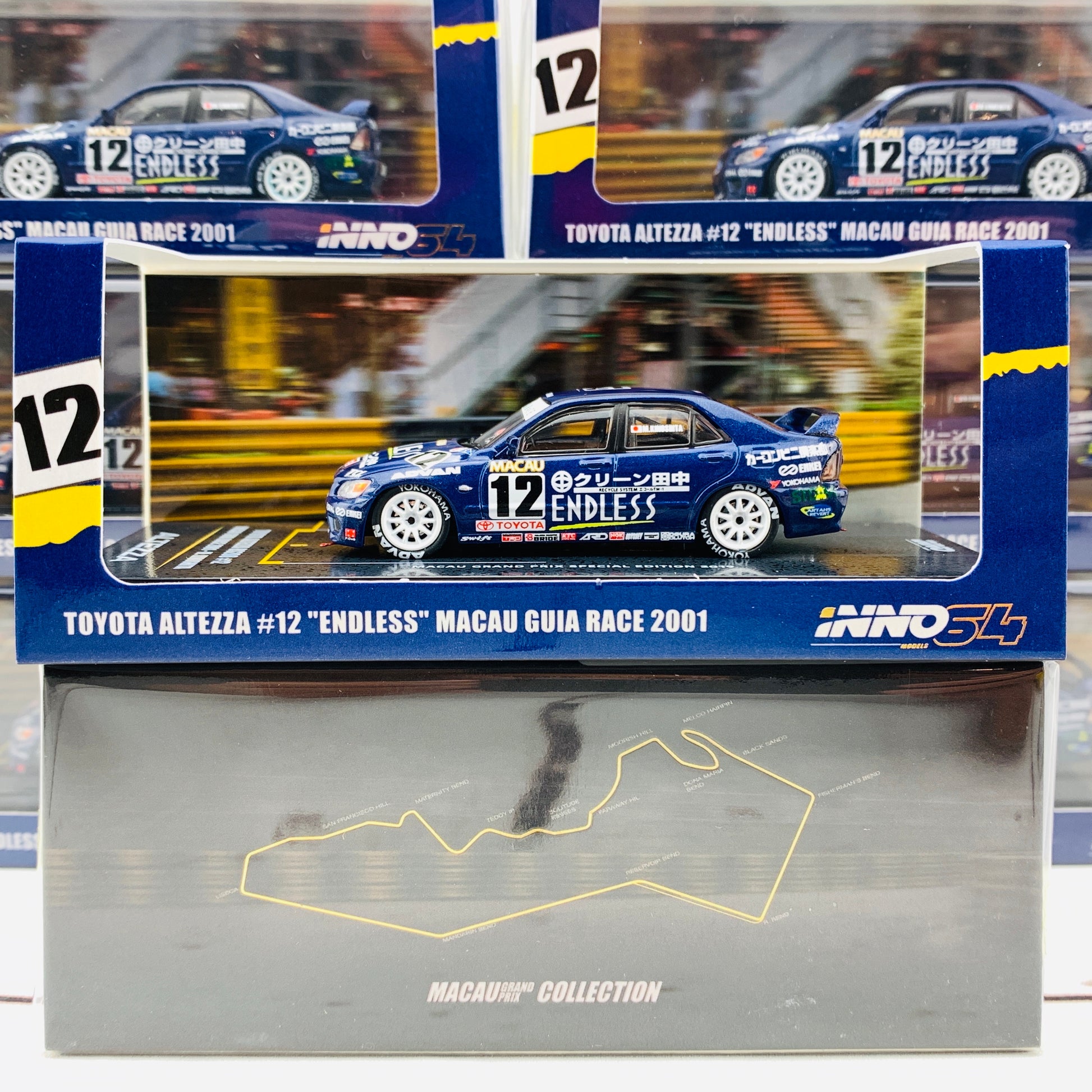 INNO64 1/64 Toyota Altezza RS200 #12 Macau Guia Race 2001 - M. Kinoshita Macau Grand Prix Special Edition 2019 IN64-MGP19-RS200