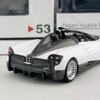 MINI GT Pagani Huayra Roadster RHD White/Black Stripe Hong Kong Exclusive MGT00053-R (Including 1 x Display Case)