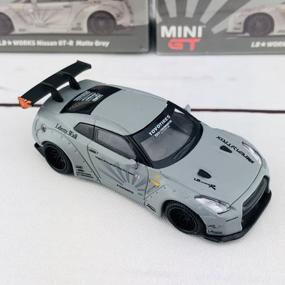 MINI GT 1/64 LIBERTYWALK LB★WORKS Nissan GTR (R35) Matte Grey - RHD MGT000003-R