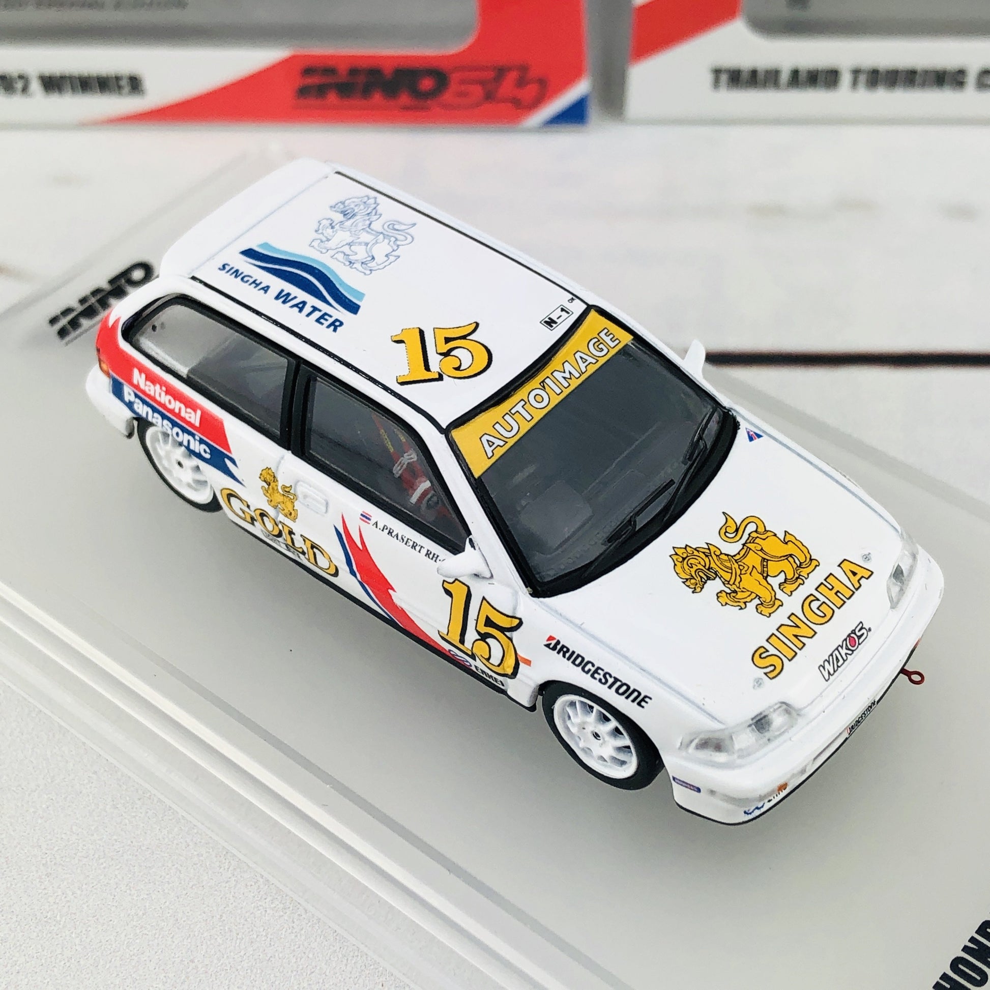 INNO64 Honda Civic EF9 #15 "Singha National Panasonic" Thailand Touring Car Championship 1992 WInner Thailand Special Edition IN64-EF9-TTCC92