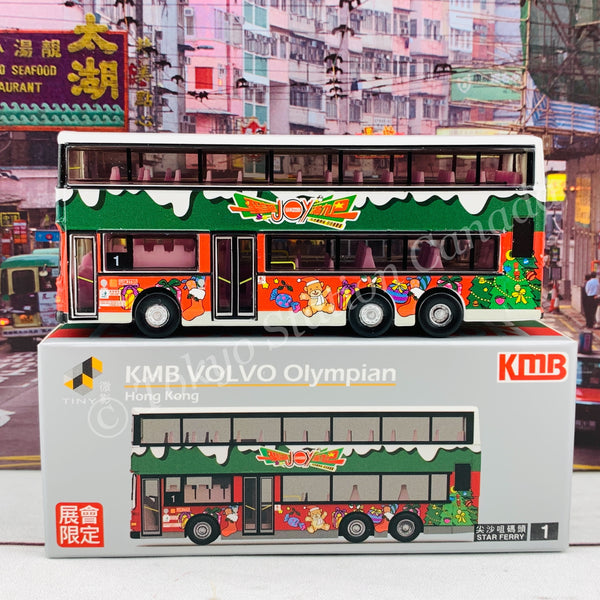 TINY 微影 KMB VOLVO Olympian Hong Kong Christmas Limited Edition (1 Star Ferry 尖沙咀碼頭) 九巴富豪 Olympian 11米 "聖誕Joy滿九巴" [展會限定] KMB2020083
