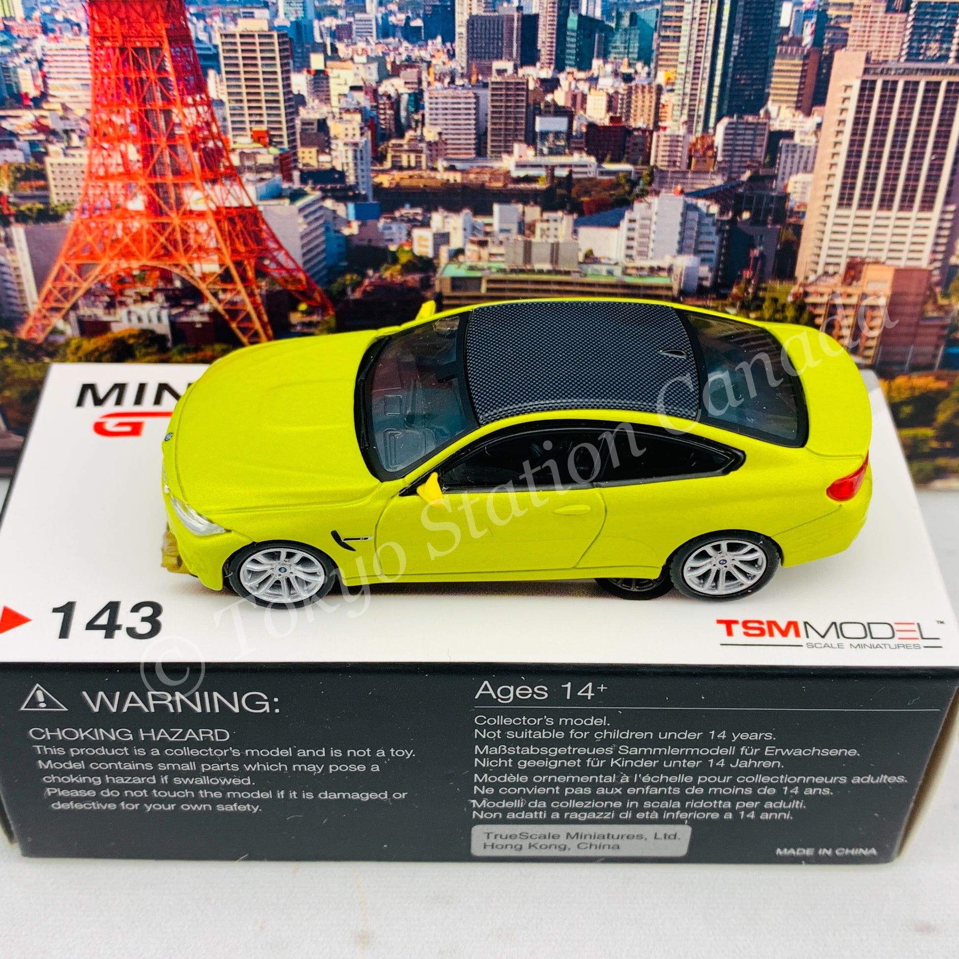MINI GT 1/64 BMW M4 (F82)  Austin Yellow Metallic LHD MGT00143-L