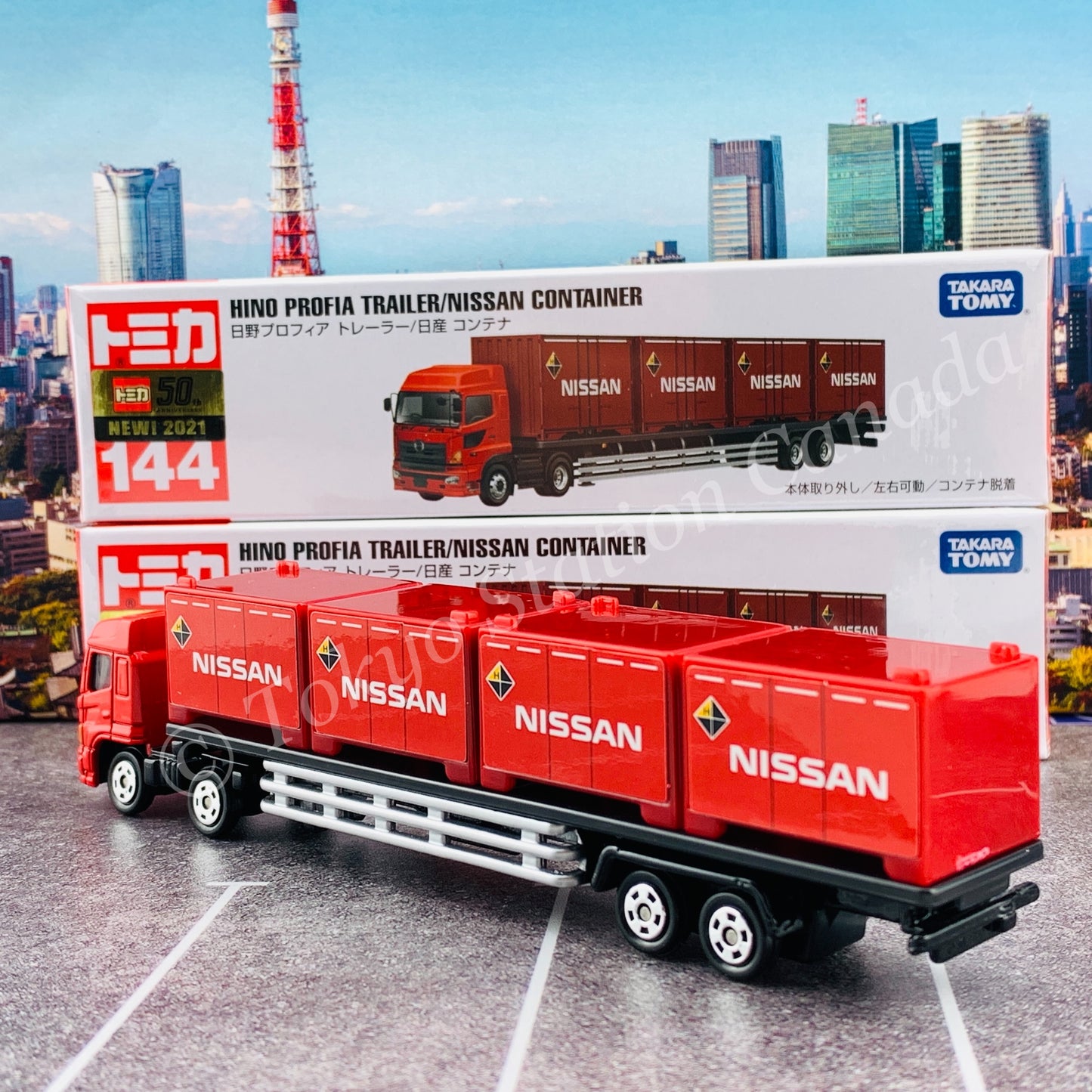 TOMICA 144 Hino Profia Trailer Nissan Container