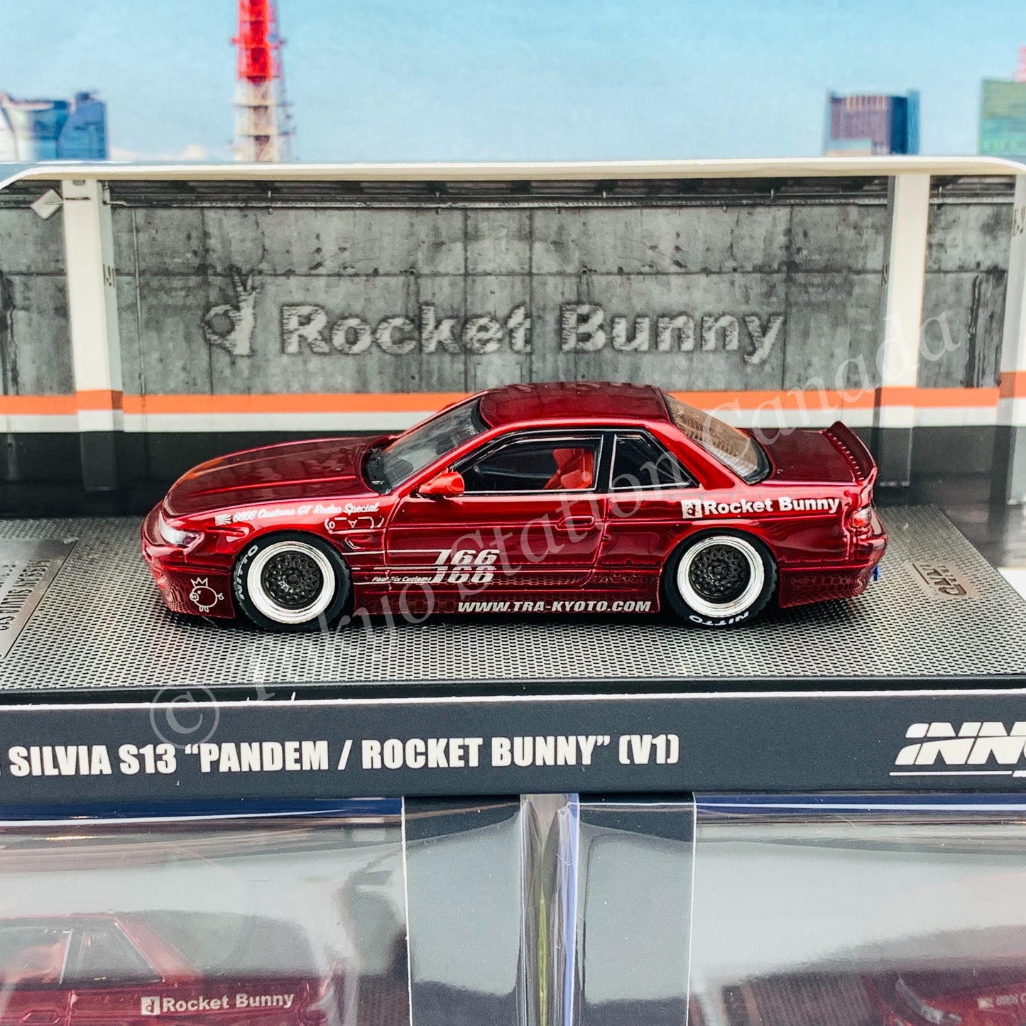 INNO64 1/64 NISSAN SILVIA S13 PANEM ROCKET BUNNY V1  Red Metallic IN64-S13V1-RED