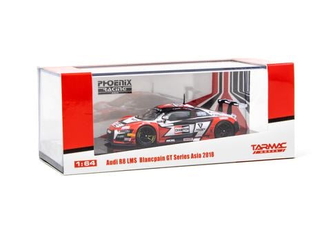 Tarmac Works 1/64 Pit Garage Diorama - Audi Sport - DIORAMA64 T64D-001-AS Includes T64-007-18BGTA5 Audi R8 LMS Blancpain GT Series Asia 2018 