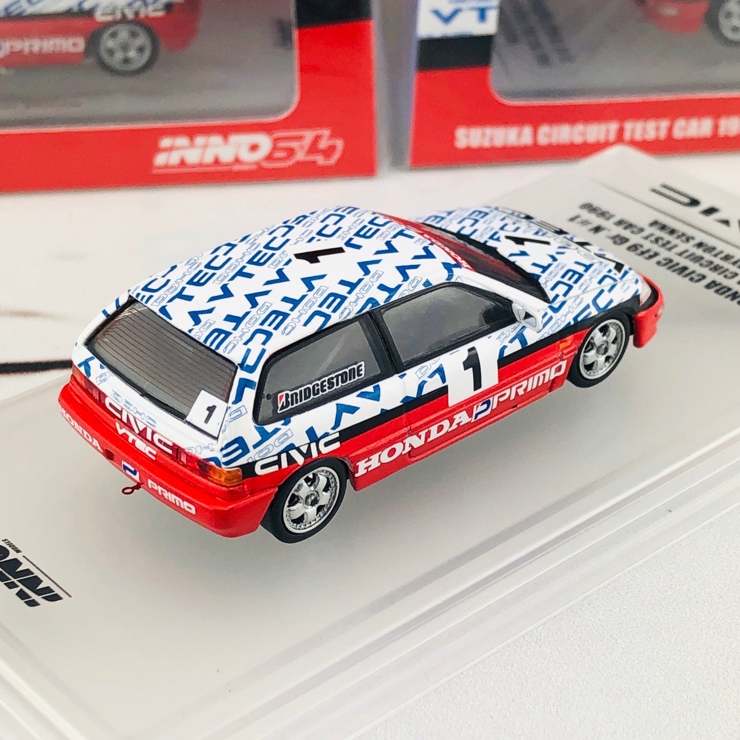 INNO64 Honda Civic EF9 Gr. N #1 Suzuka Circuit Test Car 1990 AYRTON SENNA IN64-EF9-SENHKS