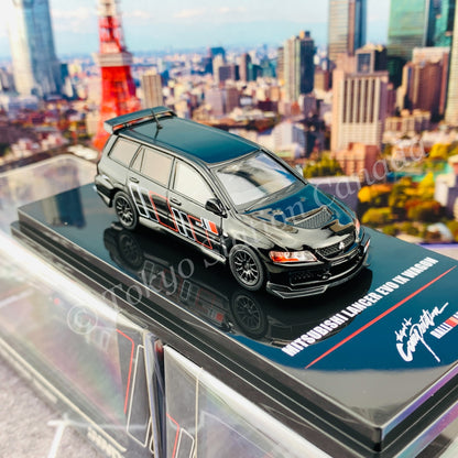 INNO64 1/64 MITSUBISHI LANCER EVOLUTION IX WAGON 2005 RALLIART Black IN64-EVO9W-RABL