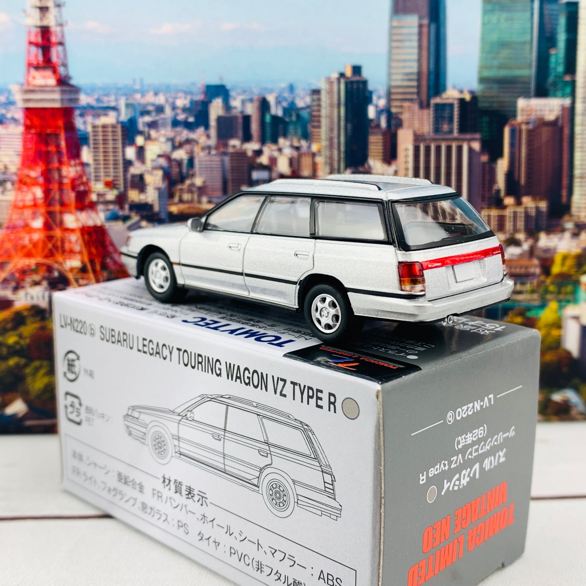 Tomytec Tomica Limited Vintage Neo 1/64 Subaru Legacy Touring Wagon VZ type R (Silver) LV-N220b