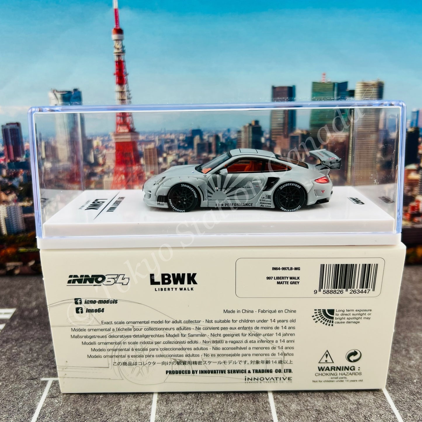 INNO64 1/64 997 LIBERTY WALK Matte Grey IN64-997LB-MG