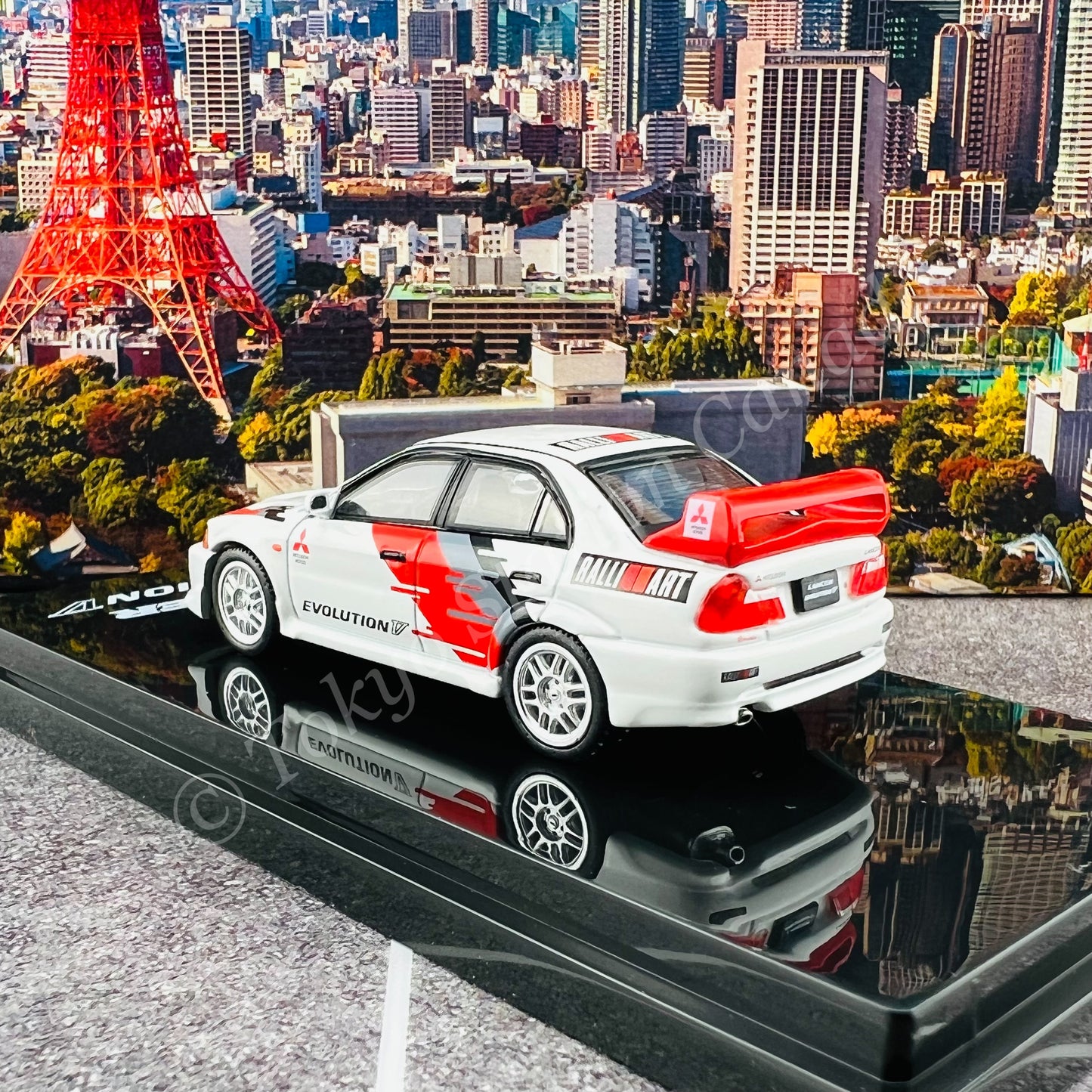 HOBBY JAPAN 1/64 MITSUBISHI LANCER GSR EVOLUTION 5 (CP9A) 1998 Gr. A Promotion Model White HJ641032CW