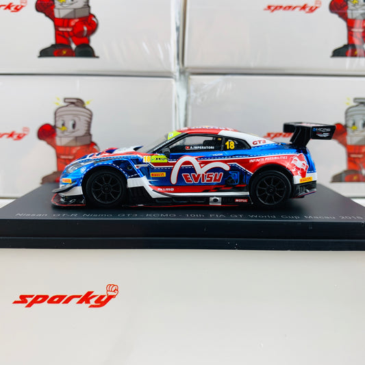 Sparky 1/64 NISSAN GTR NISMO GT3 - KCMG - 10th FIA GT World Cup Macau 2018 Alexandre IMPERATORI Y129