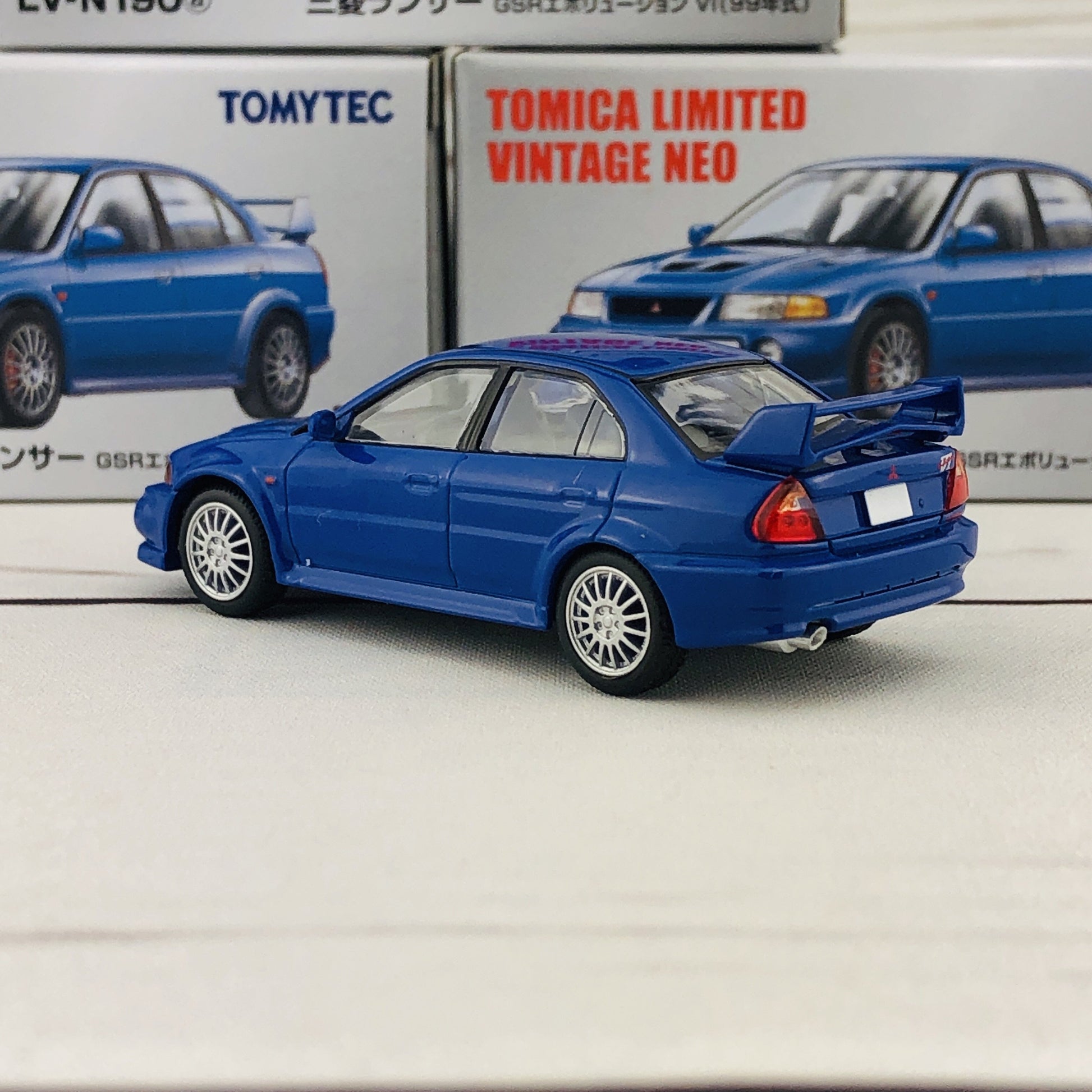 Tomica Limited Vintage Neo Mitsubishi Lancer Evolution VI GSR Blue (1999) LV-N190a