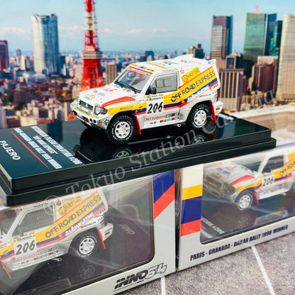 INNO64 1/64 MITSUBISHI PAJERO EVOLUTION #206 "OFF ROAD EXPRESS" Paris - Granada - Dakar 1998 Winner IN64-EVOP-OFE98