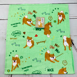 Friendshill Shiba Inu Face Towel 75cm x 34cm Green