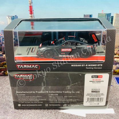 TARMAC WORKS 1/64 HOBBY64 Nissan GT-R Nismo GT3 Testing version ***Full carbon in PAD Printing *** T64-035-TEST