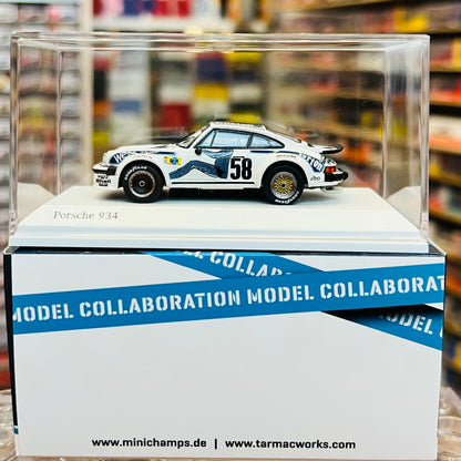 Tarmac Works x MINICHAMPS COLLAB64 1/64 Porsche 934  24h Le Mans 1977 #58 T64MC-003-BUR (643776458)