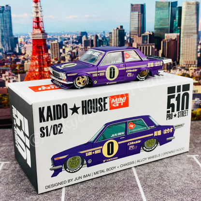 KaidoHouse x MiniGT 1/64 Datsun 510 Pro Street OG Purple LHD KHMG002