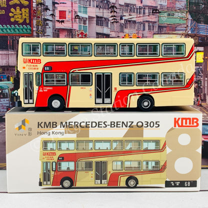 Tiny 微影 148 KMB MERCEDES-BENZ O305 (68 Un Long元朗) 九巴平治 O305「車王色」KMB2020010