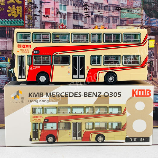Tiny 微影 148 KMB MERCEDES-BENZ O305 (68 Un Long元朗) 九巴平治 O305「車王色」KMB2020010