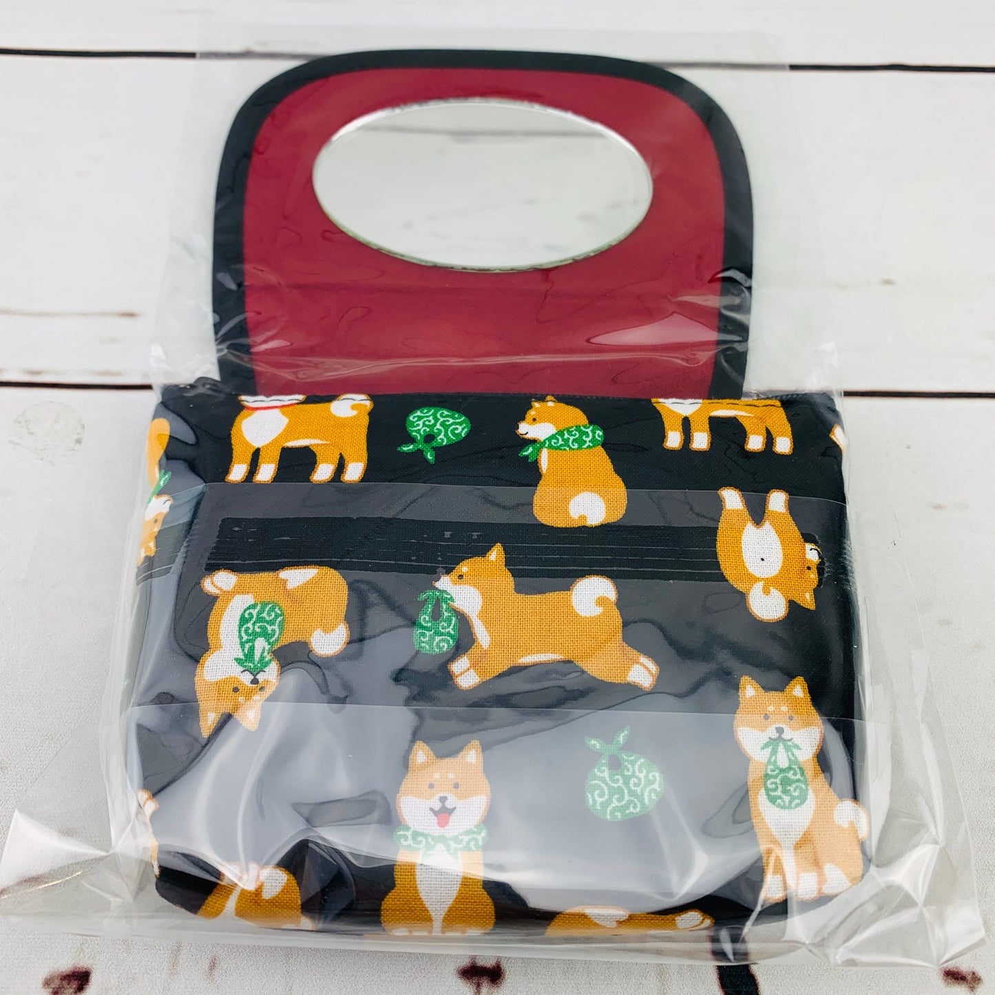 Shiba Inu mirror pouch - Black