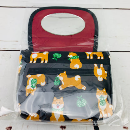 Shiba Inu mirror pouch - Black