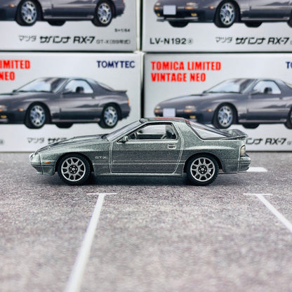 Tomica Limited Vintage Neo 1/64 Mazda Savanna RX7 GT-X (Year 1989) LV-N192a Grey