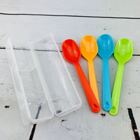 inomata Picnica plastic spoon 4pk with storage case