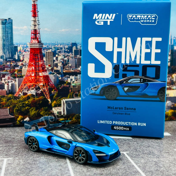 MINI GT x TARMAC WORKS Shmee 150 Collection 1/64 McLaren Senna Cerulean Blue MGT00272-R