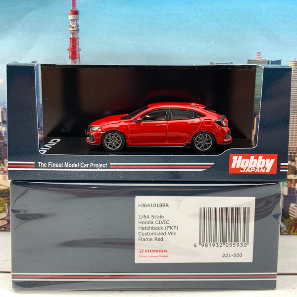 HOBBY JAPAN 1/64 Honda CIVIC Hatchback FK7 Flame Red Customized Version HJ641018BR