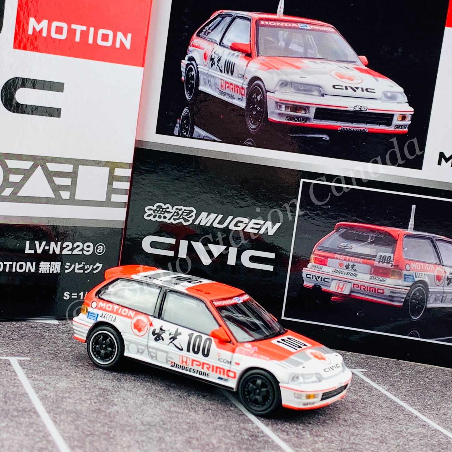 Tomytec Limited Vintage Neo 1/64 Idemitsu MOTION Infinite Honda Civic LV-N229a