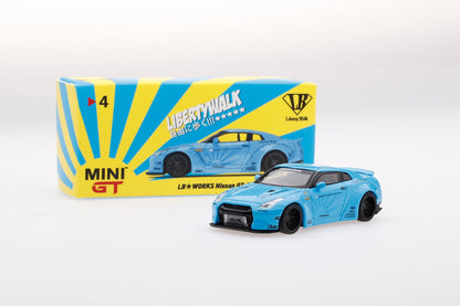 MINI GT LIBERTYWALK LB★WORKS Nissan GTR (R35) Light Blue - RHD