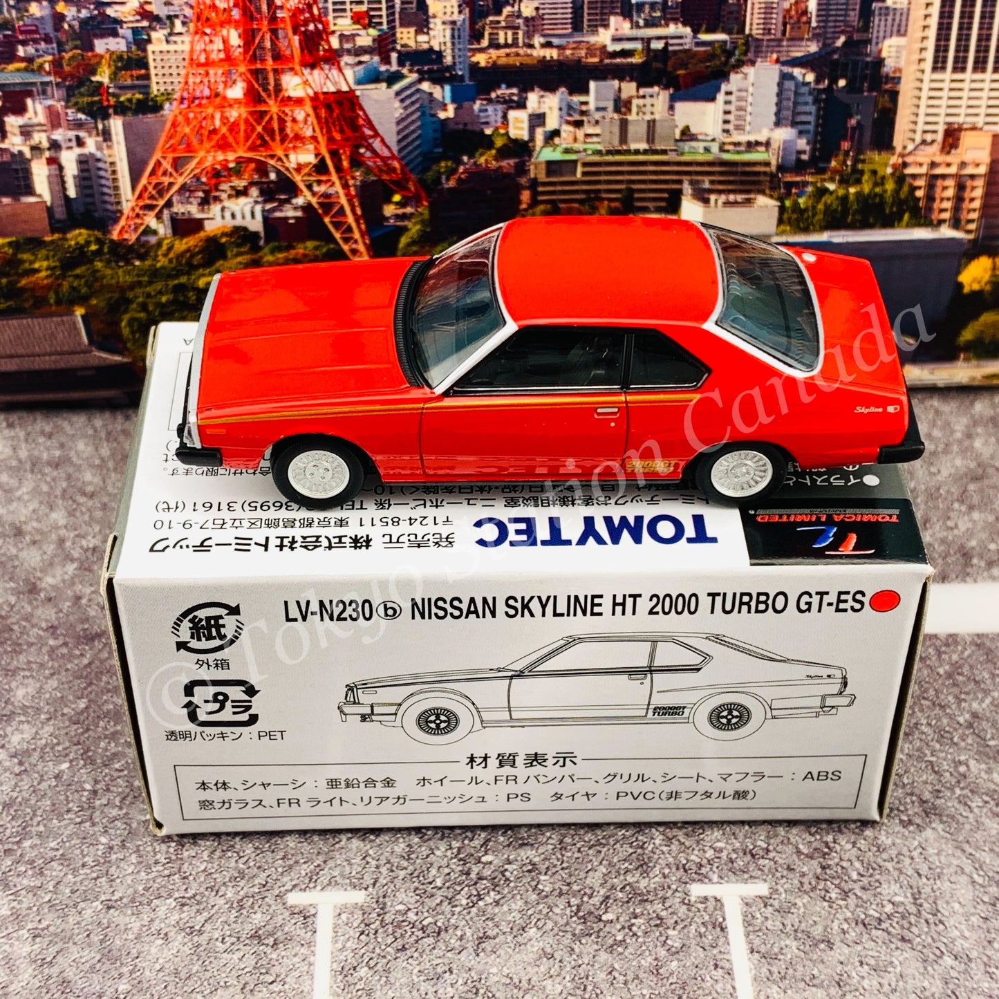 Tomytec Tomica Limited Vintage Neo 1/64 Nissan Skyline HT 2000 Turbo GT-ES (Red) LV-N230b