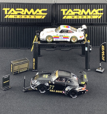 Tarmac Works 1/64 Garage Tools Set RWB - Stickers Included T64A-001-RWB